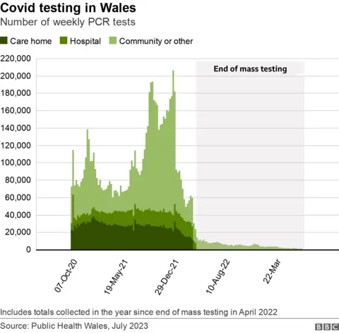 Covid testing over time chart