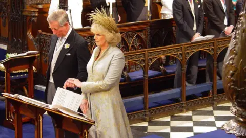 Getty Images Prince Charles and the Duchess of Cornwall, formerly Camilla Parker Bowles (L) stand during the Service of Prayer and Dedication in St George's Chapel, Windsor Castle after their civil wedding