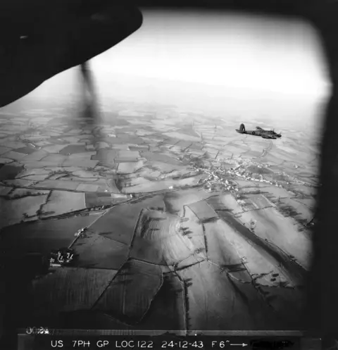Historic England Archive/USAAF P Mosquito in flight, Brill, Buckinghamshire, 24 December 1943.