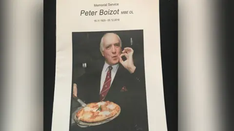 BBC Peter Boizot memorial service schedule