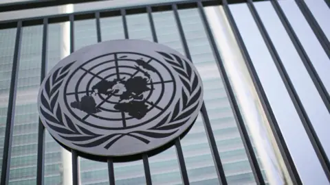 VIEW press General View of the United Nations Building on September 22, 2019 in New York City.