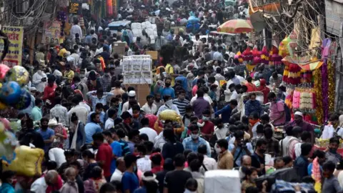 Getty Images A market in Delhi