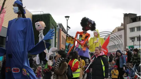 IWD Derby Giant puppets 2022