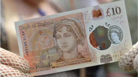 Getty Images Plastic £10 note featuring author Jane Austen