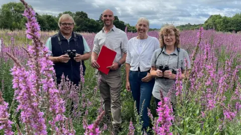 Simon Evans, Secretary of Worcester and Malvern RSPB local group, Alastair Pounder, Biodiversity Project Officer, Cllr Beverley Nielsen, Portfolio Holder for Environment and Janet Jones from Worcester and Malvern RSPB local group.