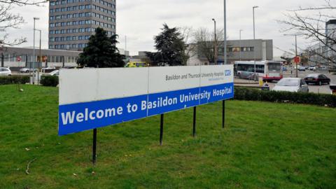Basildon University Hospital sign