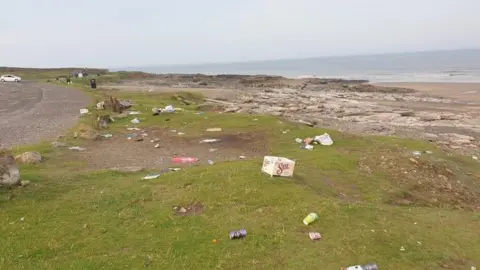 Daniel Reddington. Litter left in Ogmore