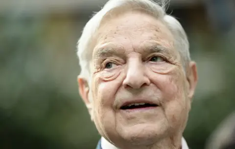 EPA The Chairman of the Open Society Foundations, George Soros, attends a press conference prior to the European Roma Institute for Arts and Culture Launch Event at the Foreign Ministry in Berlin, Germany, 08 June 2017