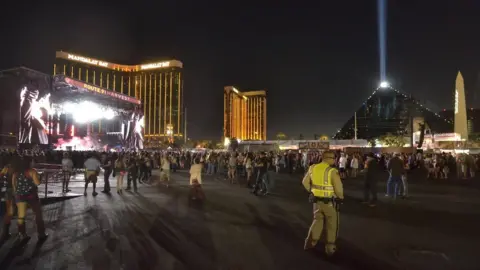 EPA/Bill Hughes/Las Vegas News Bureau The gunman opened fire from the Mandalay Bay Hotel