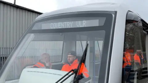 BBC A driver sat in the VLR vehicle