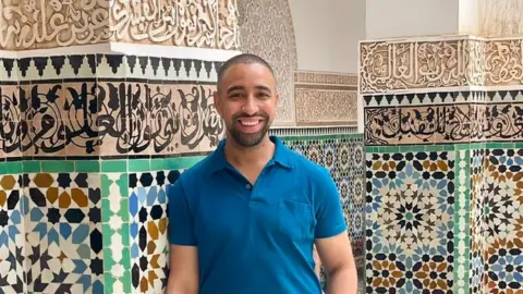 Aza Lemmer A picture of Aza Lemmer standing in front of colourful tiles in Marrakesh before the earthquake.