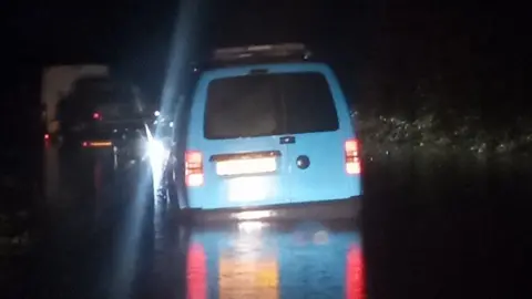 Royston Batcoe Blue van in water