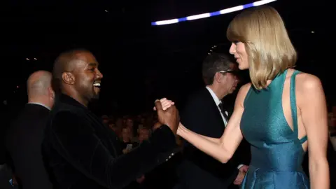 Getty Images Kanye West and Taylor Swift