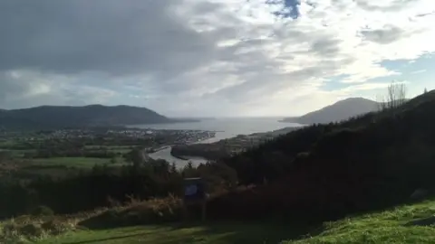 BBC The bridge will span a stretch of water from outside the town of Warrenpoint to outside Omeath village