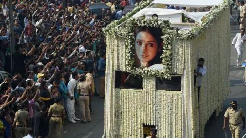 Getty Images Sridevi's funeral procession