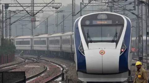 Getty Images Vande Bharat leaving Delhi