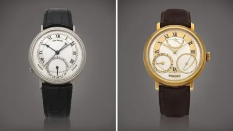 Sotheby's The Millenium (left) and Anniversary watches made by Roger Smith and George Daniels