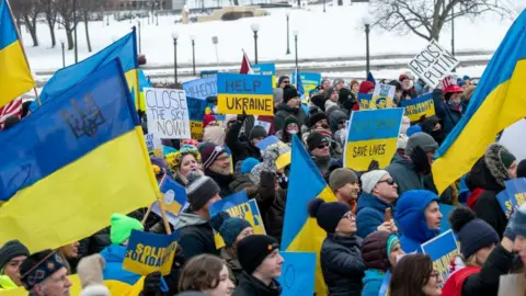 Getty Images protest for Ukraine