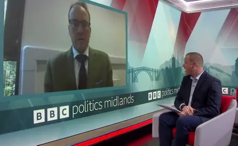 Marcus Hart is interviewed by the BBC's political editor for the West Midlands Rob Mayor