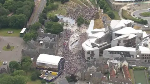 Crowds at the Edinburgh protest