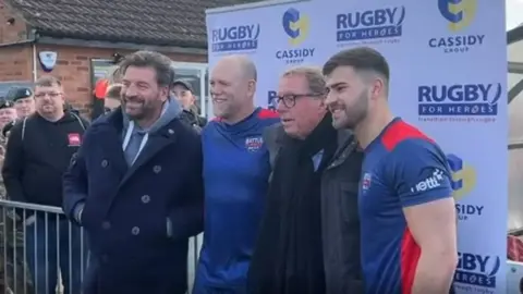 Nick Knowles, Mike Tindall, Harry Redknapp and Owen Warner pose for a photograph