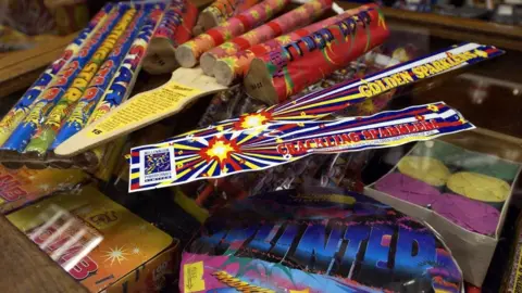 PA Media A box of fireworks