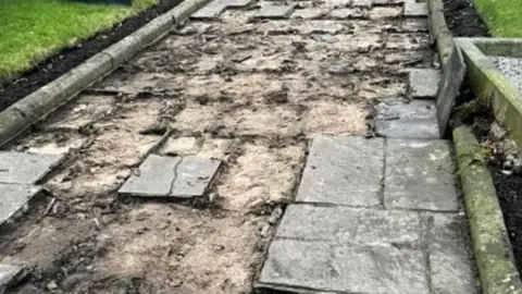 St Cuthbert's Church Destroyed church paving