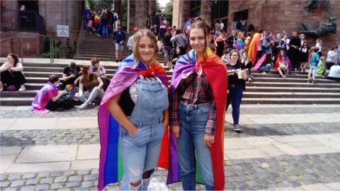 Two revellers at the event