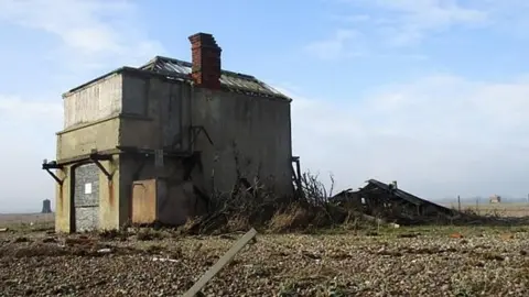 NAtional Trust The Coastguard Station on the Orford Ness shingle spit