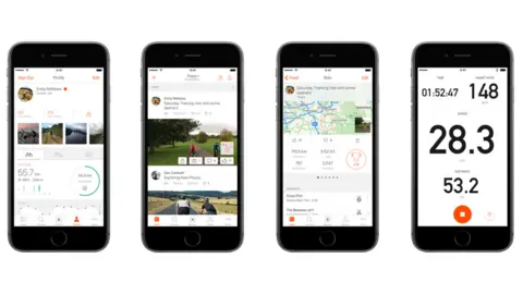 Getty Images The Strava app in action