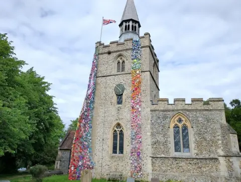 Alison White Flowers on a church