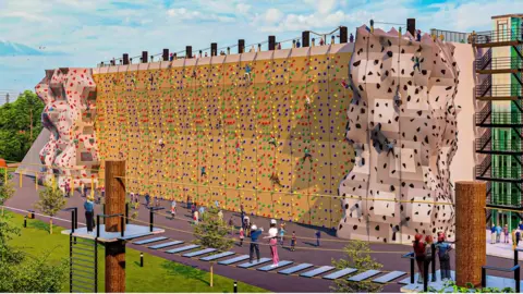 MCK Commercial Design artist impression of climbing wall