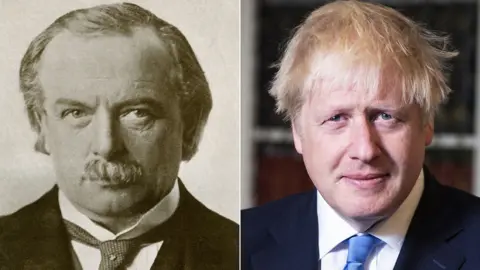 Getty Images/UK Government David Lloyd George and Boris Johnson