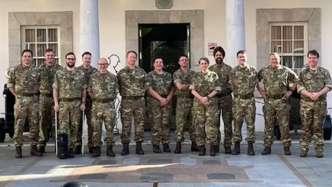 David Linden MPs visiting troops in Gibraltar