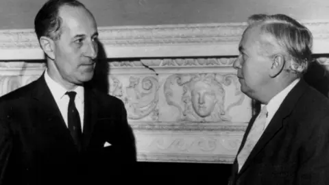 Getty Images Terence O'Neill and Harold Wilson