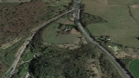 Google Earth Birds eye view of pub location