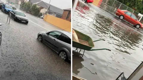 Caoimhín Morgan Andersontown experienced some flooding