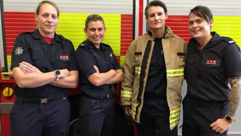 Fire Angels L-R Rebecca Rowe, beci Newton, Georgina Gilbert, Nakita Ross.