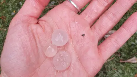 Laura Kayes/@laura_kayes/Twitter hail in leeds