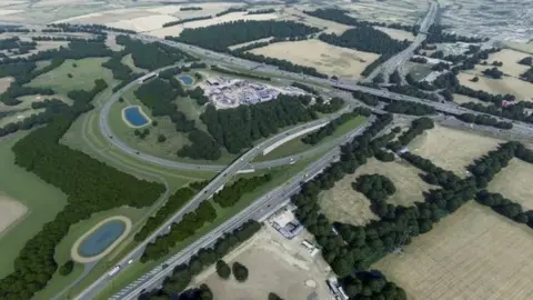 National Highways Visualisation of upgrade of junction 28