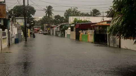 Getty Images A flooded road