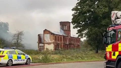Fire at derelict hospital in Norfolk