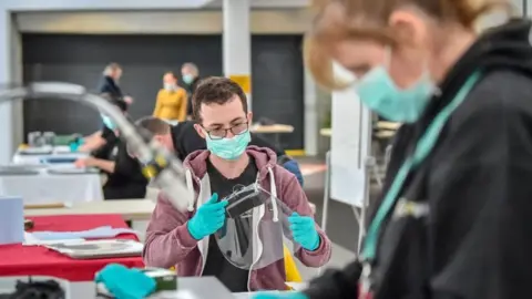 PA Media PPE visors being made at the Royal Mint in Llantrisant