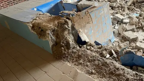 St. George's Hydrotherapy Pool Rubble left at pool