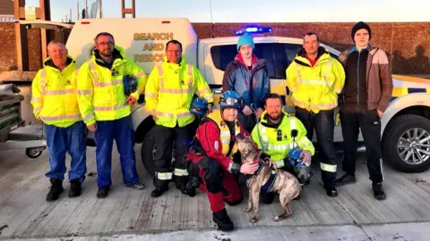 Ardrossan Coastguard Nico with his rescuers