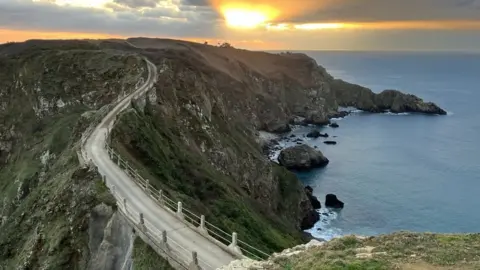 BBC A drone shot of Sark