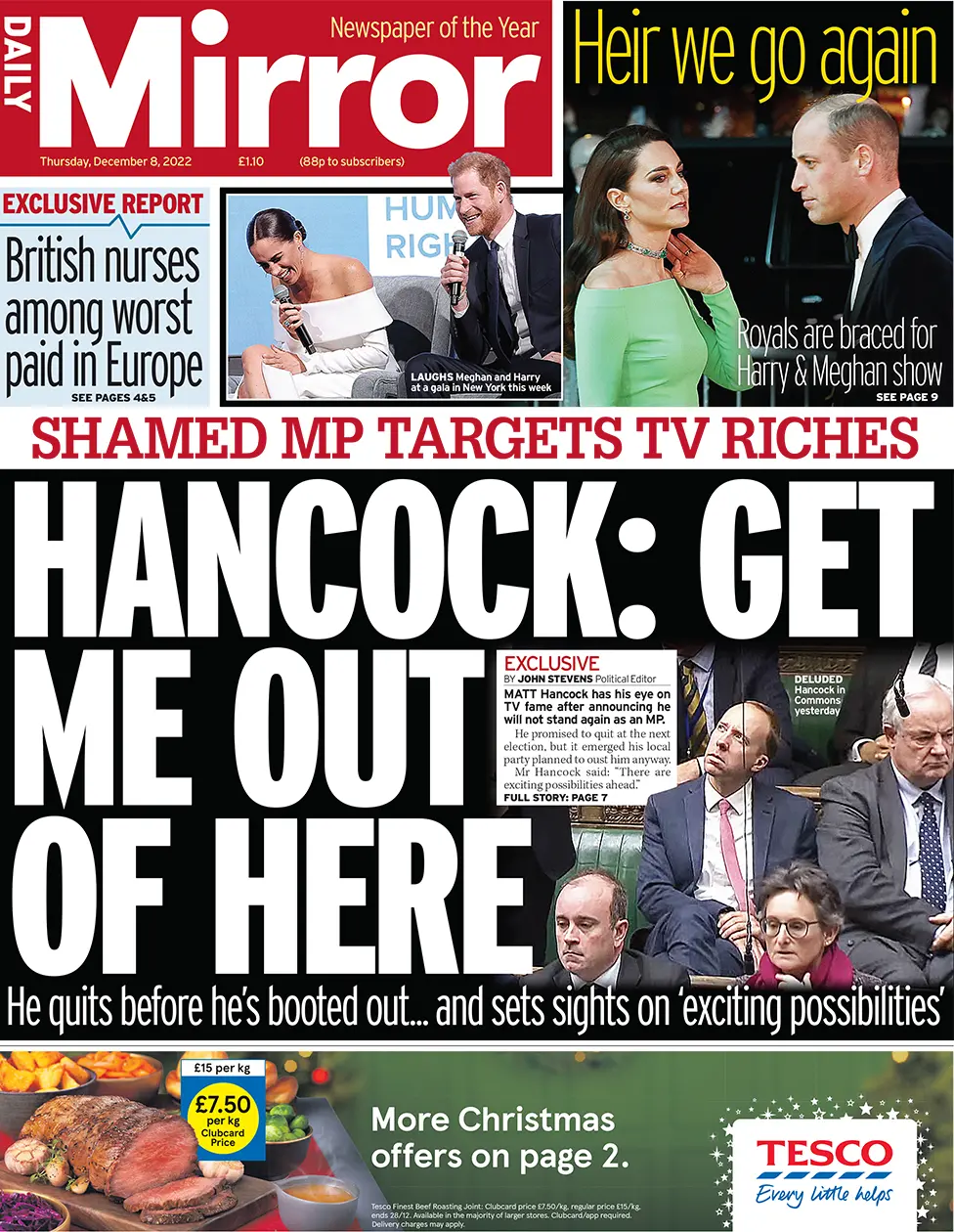 Daily Mirror front page
