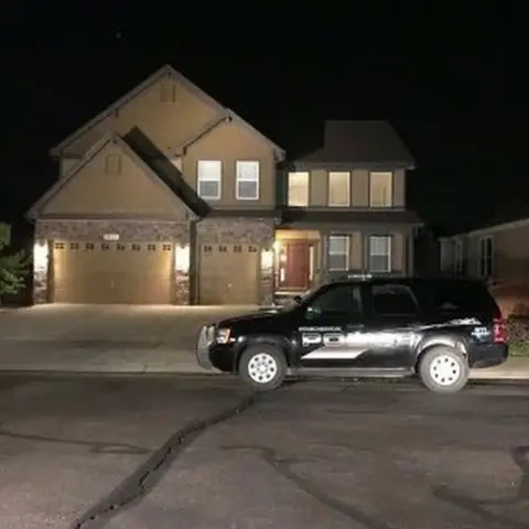 CBS A police car was outside the family home on Wednesday night