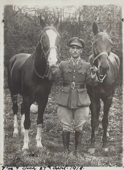 Montrose Air Station Museum A picture taken in 1918 of an officer flanked by two war horses