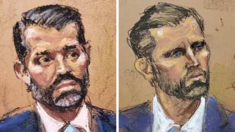 Reuters Both Trump sons in court sketches